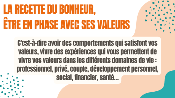 la recette du bonheur c'est être en phase avec ses valeurs